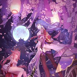 This is a pixiv picture whose title is 雷電将軍.