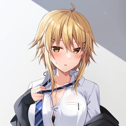 This is a pixiv picture whose title is 「暑……何見てんの？」.