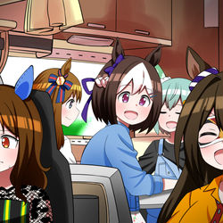This is a pixiv picture whose title is キャンピングカーに乗る黄金世代.