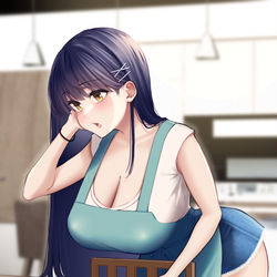 This is a pixiv picture whose title is 家事代行の楠本さんは長すぎる.