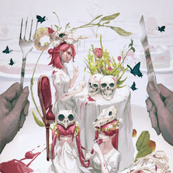 This is a pixiv picture whose title is 晩餐会.