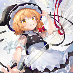 This is a pixiv picture whose title is 短髪×透明魔理沙.