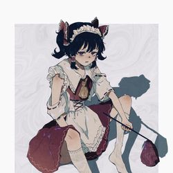This is a pixiv picture whose title is メイド霊夢.