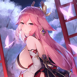 This is a pixiv picture whose title is 仙狐の夜.