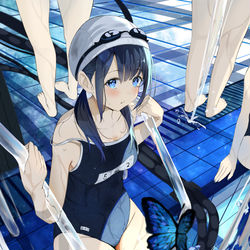 This is a pixiv picture whose title is スク水.