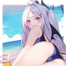This is a pixiv picture whose title is スク水ヒナちゃん.