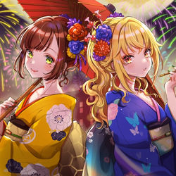 This is a pixiv picture whose title is 歌と散れ残響.