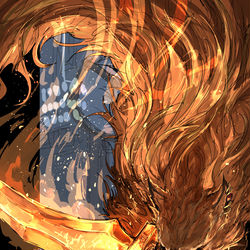 This is a pixiv picture whose title is ラダゴンの赤狼.