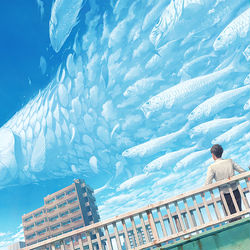 This is a pixiv picture whose title is イワシのウロコ雲.