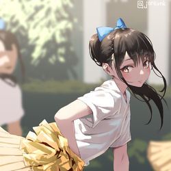 This is a pixiv picture whose title is 笑わない系チアガール.