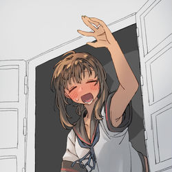 This is a pixiv picture whose title is 「おーーい！！吹雪ちゃん、おはよーーうっ！！」.