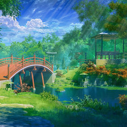 This is a pixiv picture whose title is 日本庭園.