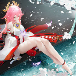 This is a pixiv picture whose title is 八重  さくら.