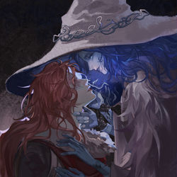 This is a pixiv picture whose title is 魔女的低语.