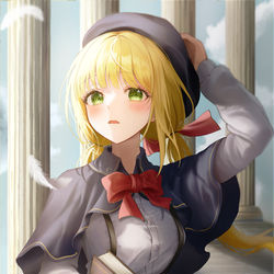 This is a pixiv picture whose title is 遅刻少女.