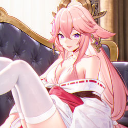 This is a pixiv picture whose title is 八重老婆的白丝~.