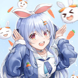 This is a pixiv picture whose title is ぴょんぴょん（兎田ペこら）.