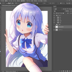 This is a pixiv picture whose title is 飛び出すチノちゃん.