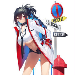 This is a pixiv picture whose title is ポニテオリ娘！.