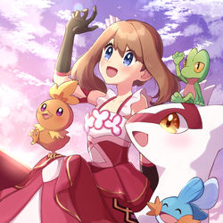 This is a pixiv picture whose title is 【ポケマス】アニバハルカ＆ラティアス.