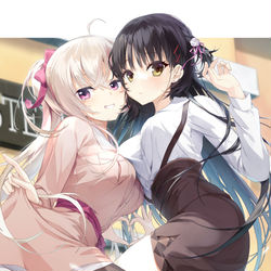 This is a pixiv picture whose title is 栞那＆ナツメ.
