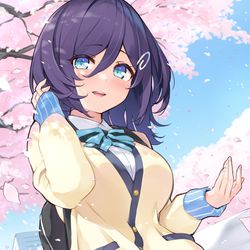 This is a pixiv picture whose title is お花見後輩ちゃん.