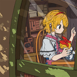 This is a pixiv picture whose title is 【依頼】少女作業中　妖々夢.