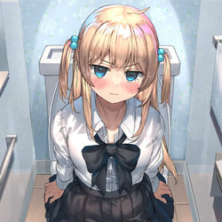 This is a pixiv picture whose title is 「ト、トイレまでくんなし…！！」.