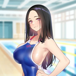 This is a pixiv picture whose title is 水泳部の先輩＿風紀委員長.