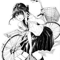 This is a pixiv picture whose title is 風の強い日.