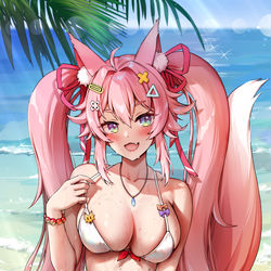 This is a pixiv picture whose title is 🦊👙.
