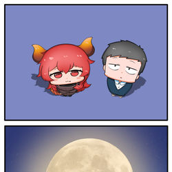 This is a pixiv picture whose title is 月が綺麗ですね.