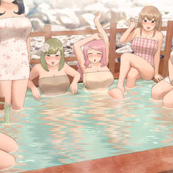 This is a pixiv picture whose title is 軽い気持ちで混浴に入ったら....