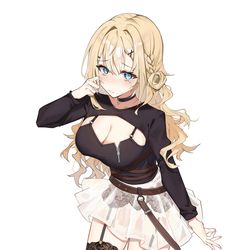 This is a pixiv picture whose title is 原創 清楚女繪師.