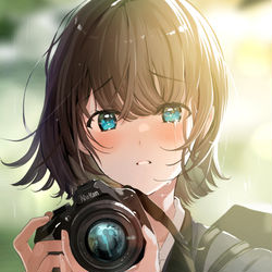 This is a pixiv picture whose title is 「ねえ、こっち向いて」.