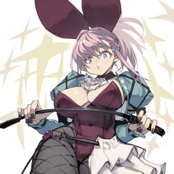 This is a pixiv picture whose title is 【強化人類アムネロ】バニーミュカ【オリジナル】.