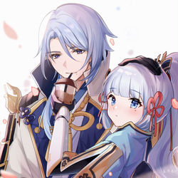 This is a pixiv picture whose title is 神里兄妹.