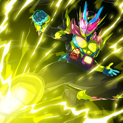 This is a pixiv picture whose title is 『仮面ライダーリバイス』.