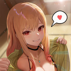 This is a pixiv picture whose title is 키타가와 마린 喜多川海夢.