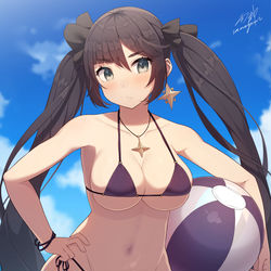 This is a pixiv picture whose title is 水着モナ.