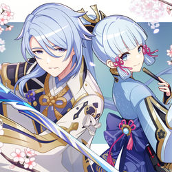 This is a pixiv picture whose title is 神里兄妹.