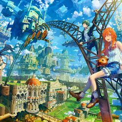 This is a pixiv picture whose title is 風の少女.