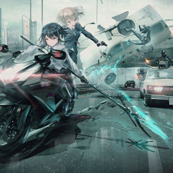 This is a pixiv picture whose title is 追撃.