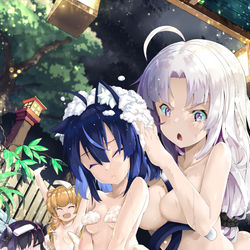 This is a pixiv picture whose title is オーロラライブ一期生 温泉に入る.