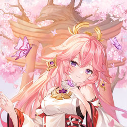 This is a pixiv picture whose title is 八重神子.