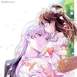 This is a pixiv picture whose title is 犬夜叉&夜叉姫まとめ（半分は殺りん）.
