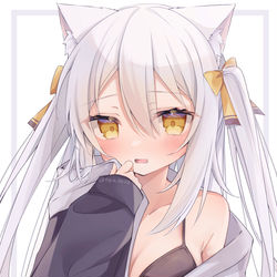 This is a pixiv picture whose title is 照れ顔けもみみ.