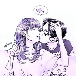 This is a pixiv picture whose title is 💕👩‍❤️‍💋‍👩💕😽😻💕.
