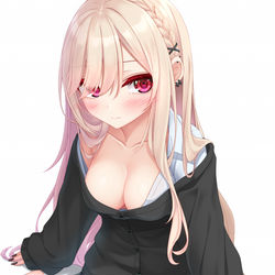 This is a pixiv picture whose title is ノーブラ.