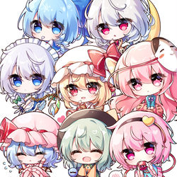 This is a pixiv picture whose title is 東方ミニキャラ！.
